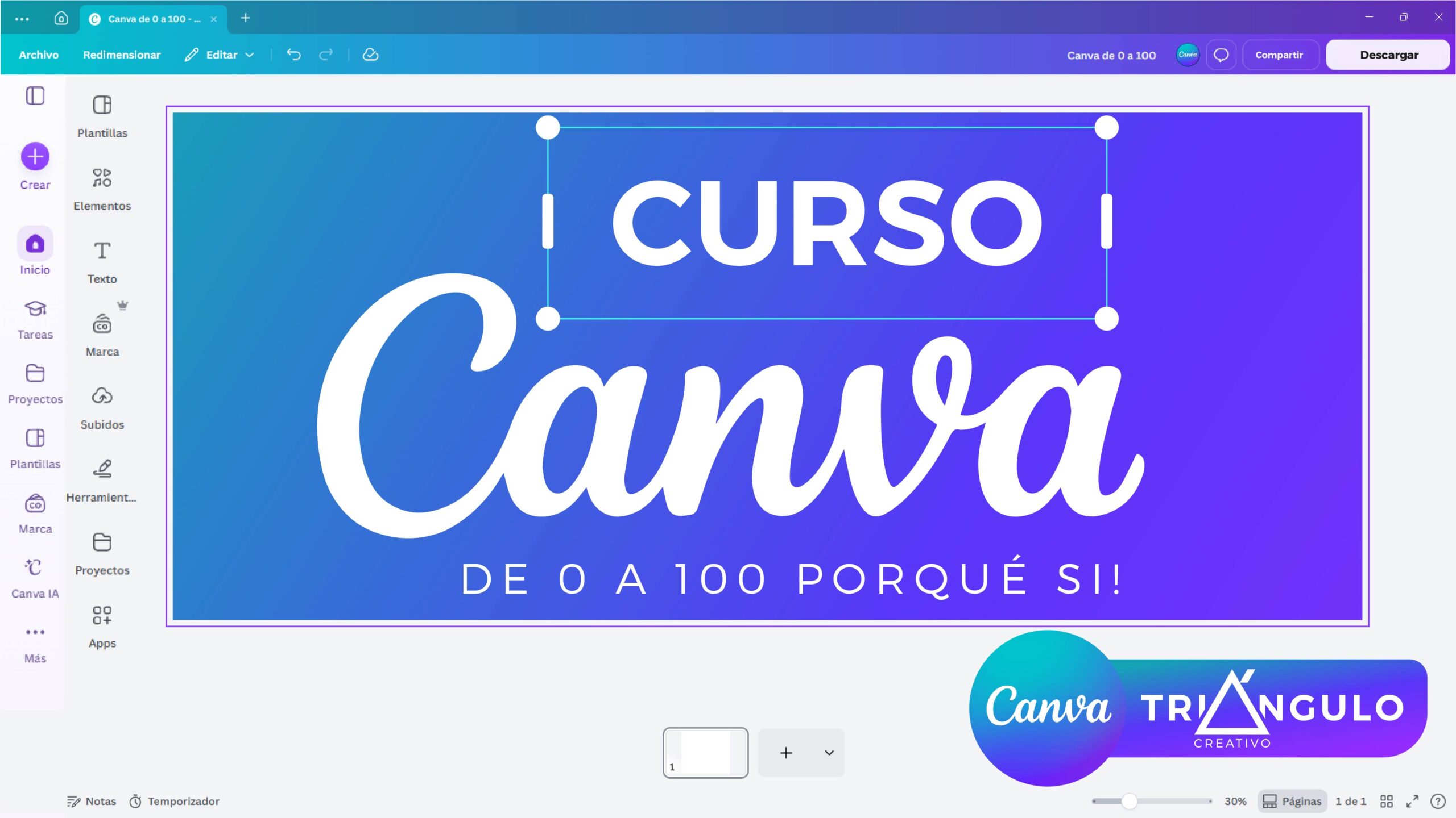 Elementos - Curso de CANVA_Portada 1